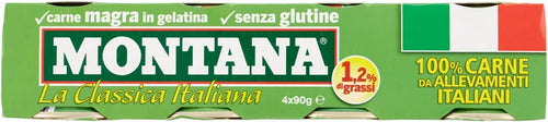 Montana la Classica Italiana Carne Magra in Gelatina - 4 Lattine x 90 gr (360 gr)